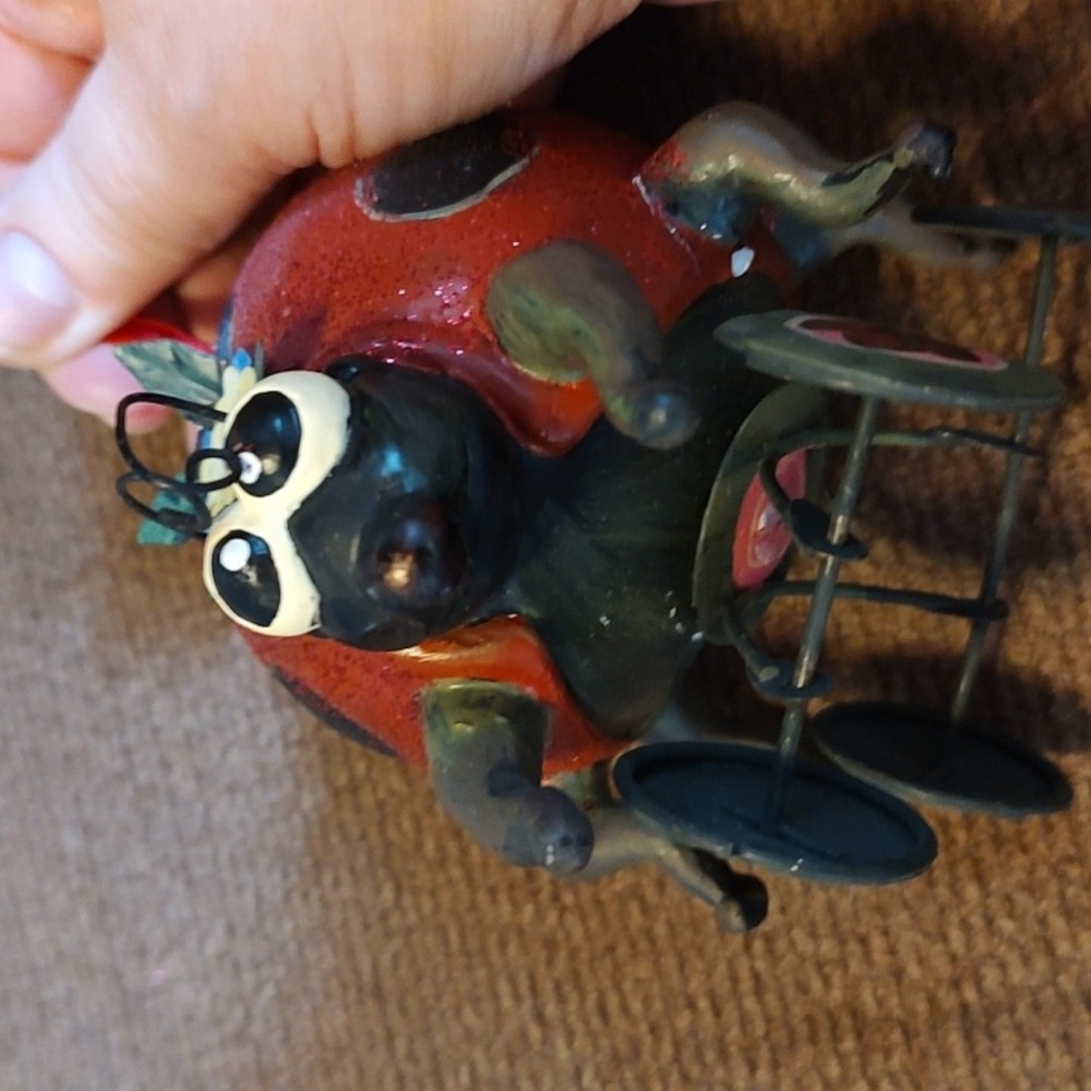 Glitter Ladybug Christmas Ornament On Wheels. Wheels Work! Lady Bugs=Good Luck!